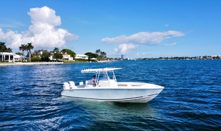 Jupiter Luxury BYOB 33ft Party Boat with Captain, LED Speaker Lights, Sea Deck, Vinyl Seats & Jet-Ski Add-Ons image 2