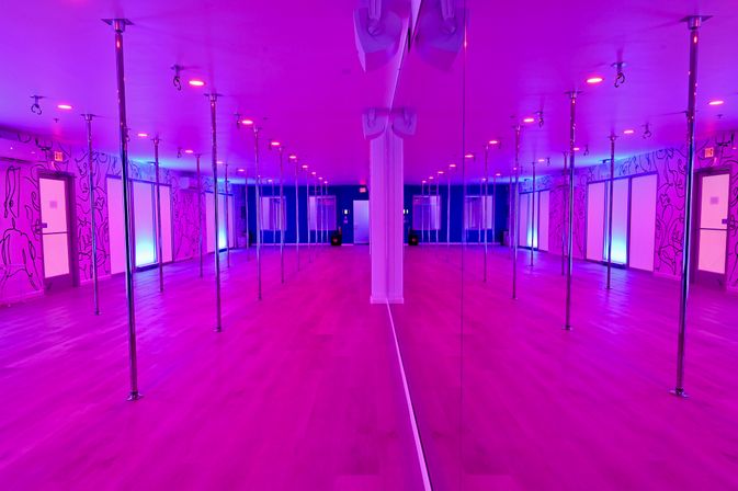 Beginner-Friendly Pole Dancing Class with LED Lighting and Massive Sound System image 17