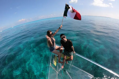 Cancún Colors Private or Public Boat Tour: Experience the Caribbean from a Transparent Boat image