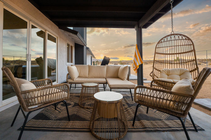 The Golden Abode: 3-Bedroom Rental with Fire Pit, Hammocks, Hot Tub & Cowboy Pool with Deck for the Ultimate Desert Escape image 60