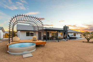 The Golden Abode: 3-Bedroom Rental with Fire Pit, Hammocks, Hot Tub & Cowboy Pool with Deck for the Ultimate Desert Escape image 61