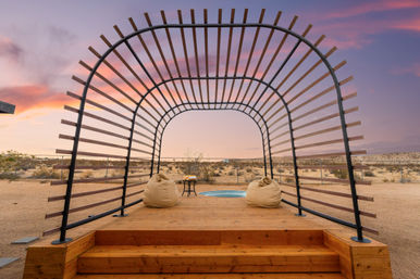 The Golden Abode: 3-Bedroom Rental with Fire Pit, Hammocks, Hot Tub & Cowboy Pool with Deck for the Ultimate Desert Escape image 1