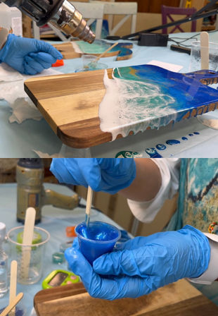 Epoxy Resin Art Workshop: Make an Ocean Cheeseboard image 12