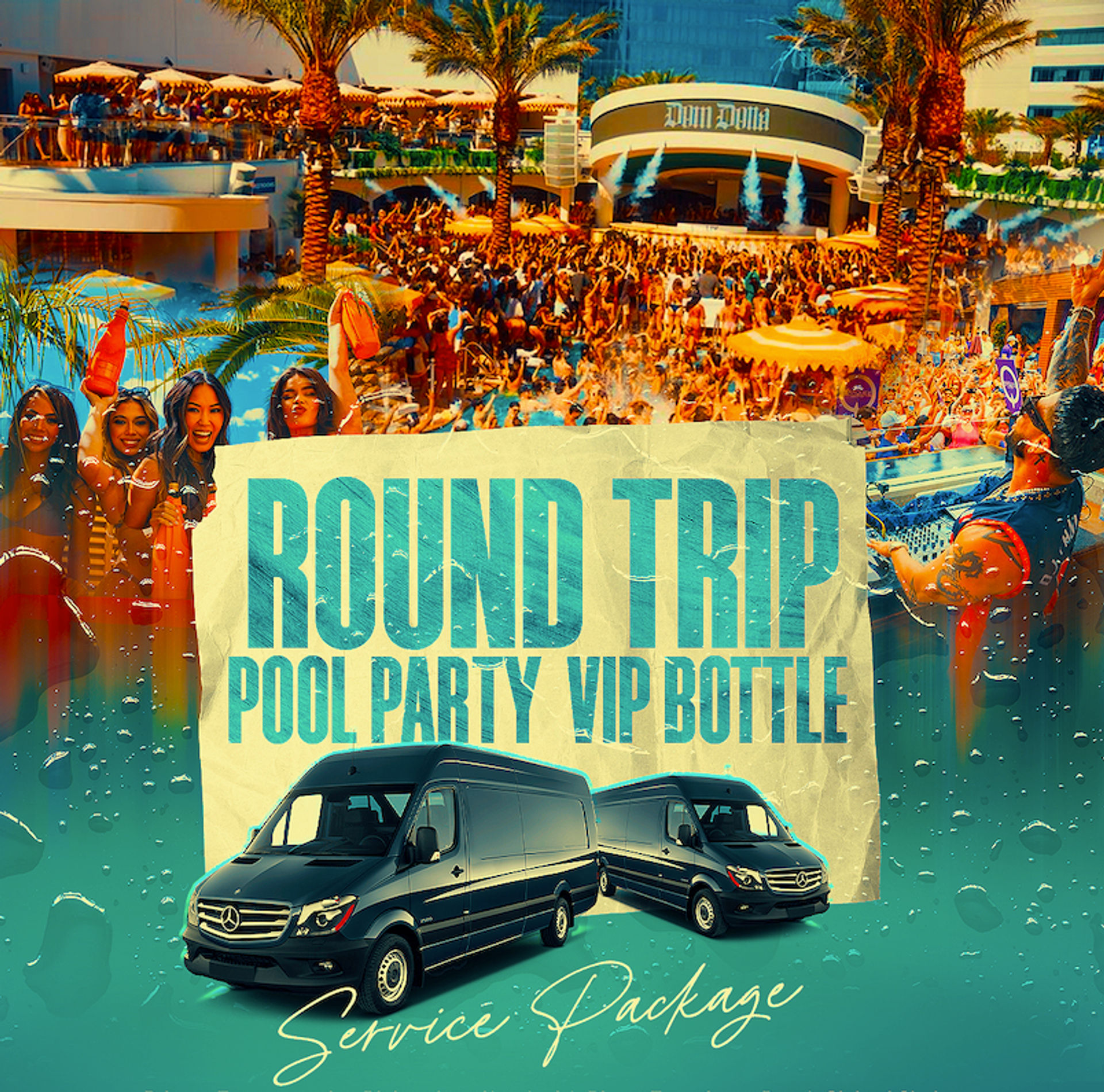 Vegas Pool Party with VIP Bottle Service & Luxury Round Trip Transport  image 1