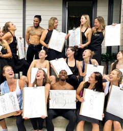 Cheeky & Tasteful Nude Model Drawing Class Party with Male Model & Group Photo image 3