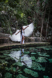 Unique Underwater Cenote Photoshoot with Flying Dress Option image 14