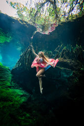 Unique Underwater Cenote Photoshoot with Flying Dress Option image 12