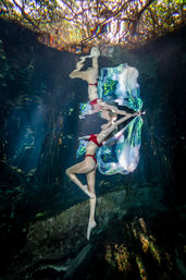 Unique Underwater Cenote Photoshoot with Flying Dress Option image 11