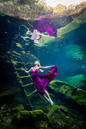 Unique Underwater Cenote Photoshoot with Flying Dress Option image 9