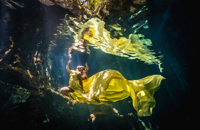 Unique Underwater Cenote Photoshoot with Flying Dress Option image 23