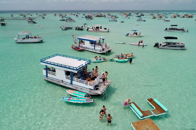 Private BYOB Chartered Pontoon Boat with Restroom, Water Gear & More (Up to 16 Guests) image 2