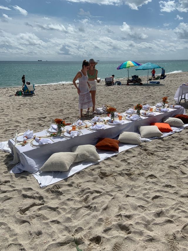 Luxurious Miami Beach Picnics with Charcuterie Board, Polaroid Camera, Wine, Silk Flower Arrangement and More image 2