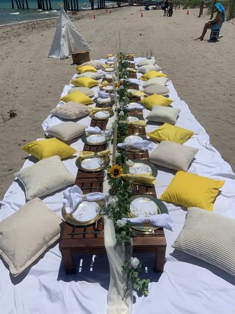 Luxurious Miami Beach Picnics with Charcuterie Board, Polaroid Camera, Wine, Silk Flower Arrangement and More image 1