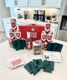 Bachelor-Themed Bar Set Up with Personalized Banner, Party Supplies, Games, Booze & More image 2