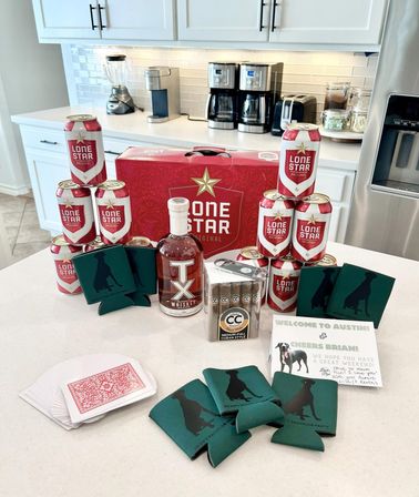 Bachelor-Themed Bar Set Up with Personalized Banner, Party Supplies, Games, Booze & More image 2