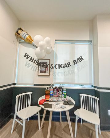 Bachelor-Themed Bar Set Up with Personalized Banner, Party Supplies, Games, Booze & More image 8