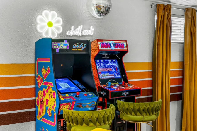 Stay Groovy: Photo-Worthy Rental with Retro Vibes, Arcade Games & Turf Yard Fun image 18