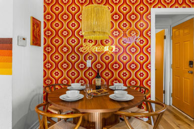 Stay Groovy: Photo-Worthy Rental with Retro Vibes, Arcade Games & Turf Yard Fun image 5