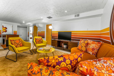 Stay Groovy: Photo-Worthy Rental with Retro Vibes, Arcade Games & Turf Yard Fun image 16