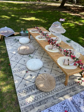 Luxury Picnic Setup in Savannah: Charcuterie Board, Wine, Games, Decor, and Speaker image 6