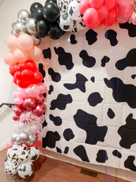 Insta-Worthy Party Decoration Set Up with Balloon Garland, Foil Backdrop, Custom Banner, Bedroom Suite, Party Games and More image 8