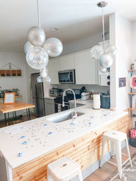 Insta-Worthy Party Decoration Set Up with Balloon Garland, Foil Backdrop, Custom Banner, Bedroom Suite, Party Games and More image 7