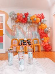 Insta-Worthy Party Decoration Set Up with Balloon Garland, Foil Backdrop, Custom Banner, Bedroom Suite, Party Games and More image 3