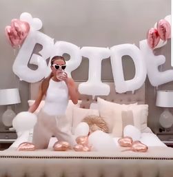 Custom Bachelorette/Birthday Party Decor Set Up with Themed Balloon Garland, Foil Backdrop & More image 13
