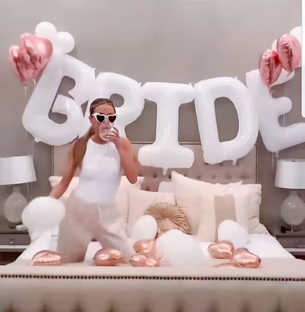 Custom Bachelorette/Birthday Party Decor Set Up with Themed Balloon Garland, Foil Backdrop & More image 13