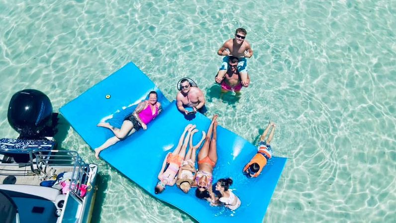 Crab Island Pontoon Rental: Tiki Bar Kick-Off, Lily Pad, Bluetooth Sound & More image 11