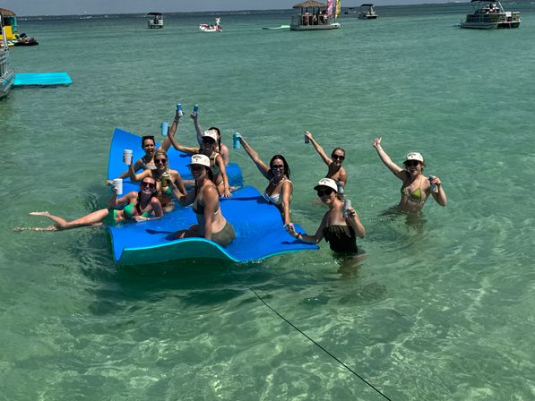 Crab Island Pontoon Rental: Tiki Bar Kick-Off, Lily Pad, Bluetooth Sound & More image 7