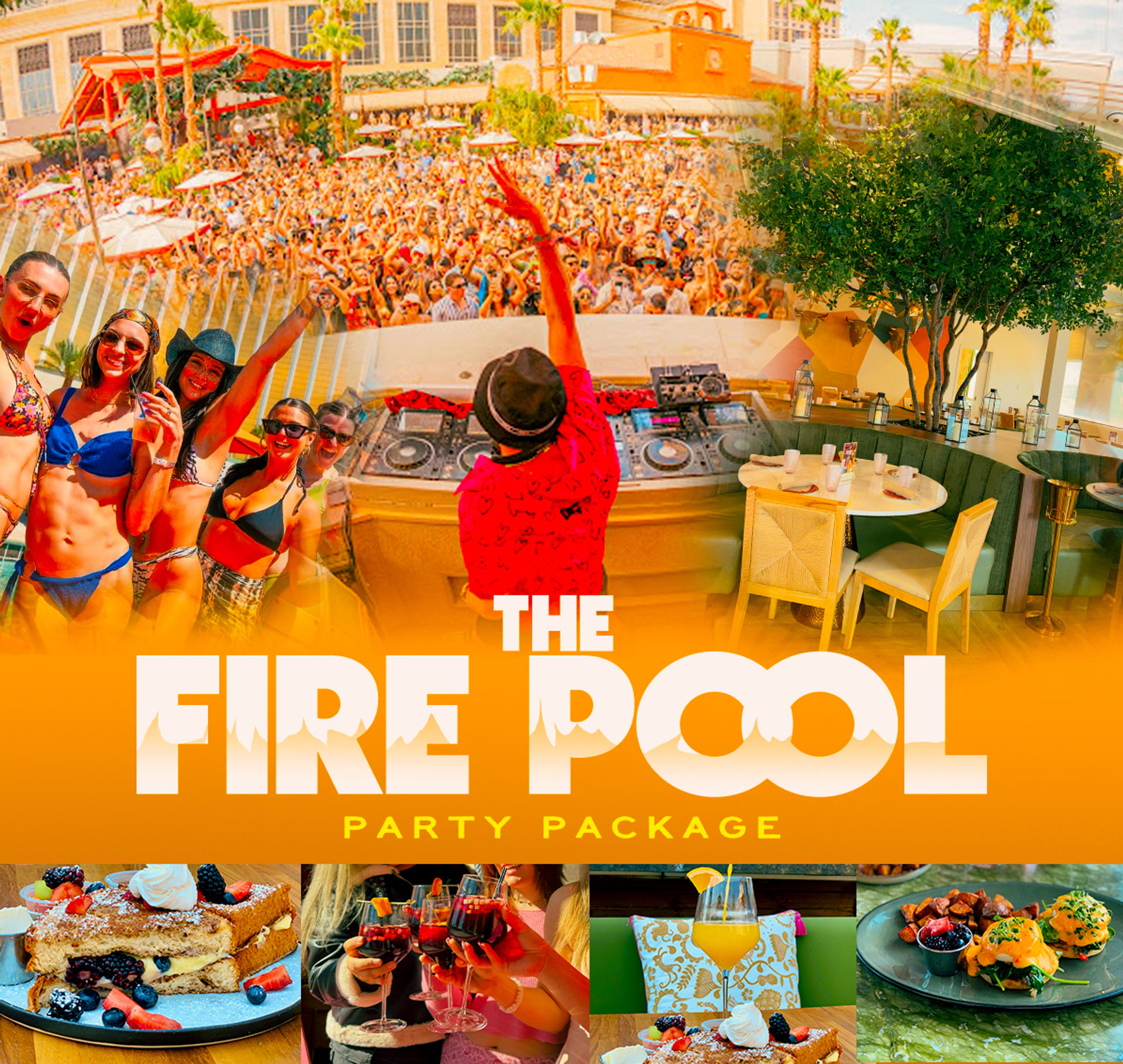 The Fire Pool Party: Limo Transportation, Brunch + Bottomless Drinks & Beach Club Entry image 1