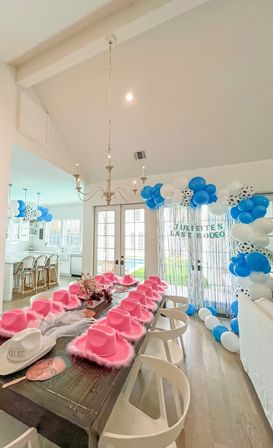 Ultimate Bachelorette Party Decor Package with Personalized Backdrops, Balloon Garlands, Fiancé Face Fans, and More image 3