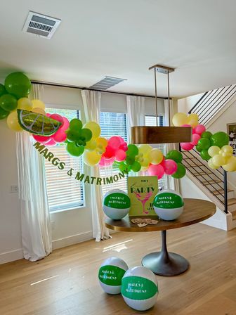 Ultimate Bachelorette Party Decor Package with Personalized Backdrops, Balloon Garlands, Fiancé Face Fans, and More image 5