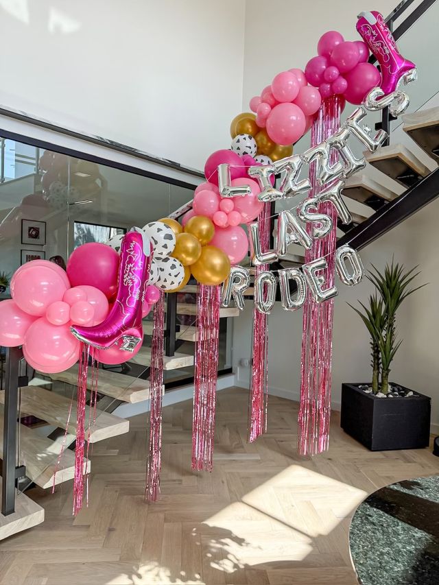 Ultimate Bachelorette Party Decor Package with Personalized Backdrops, Balloon Garlands, Fiancé Face Fans, and More image 4