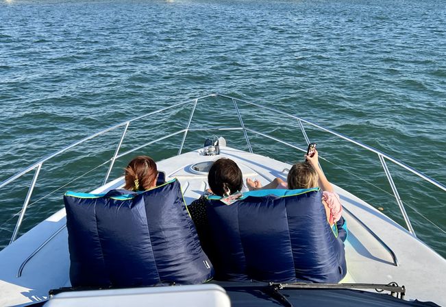 Luxury 45' Viking Princess Yacht Party with Water Toys & Bluetooth Sound System Onboard (BYOB) image 11