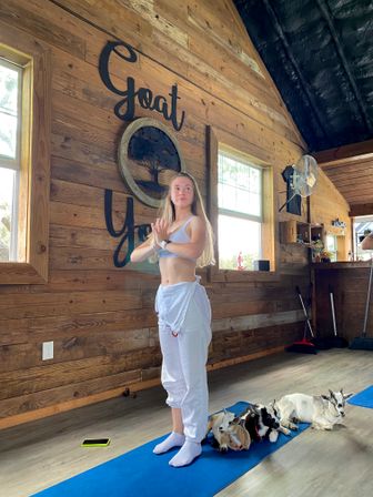 Goat Yoga Class at Alaska Farms with Adorable Mini Goats, Mats Provided, and Endless Photo Ops image 9