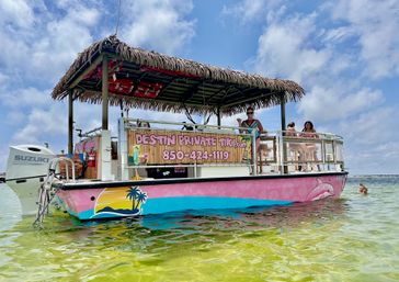 The Pink Dolphin: Private Crab Island Tiki Charter (Up to 18 People) image 18