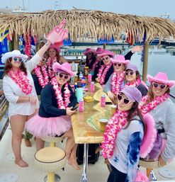 The Pink Dolphin: Private Crab Island Tiki Charter (Up to 18 People) image 19