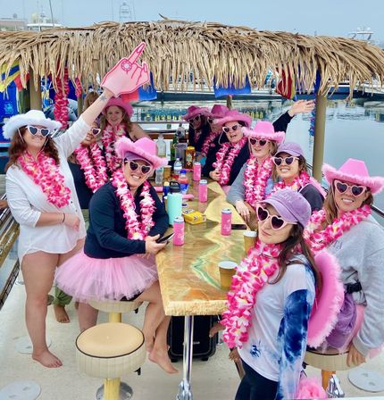 The Pink Dolphin: Private Crab Island Tiki Charter (Up to 18 People) image 19