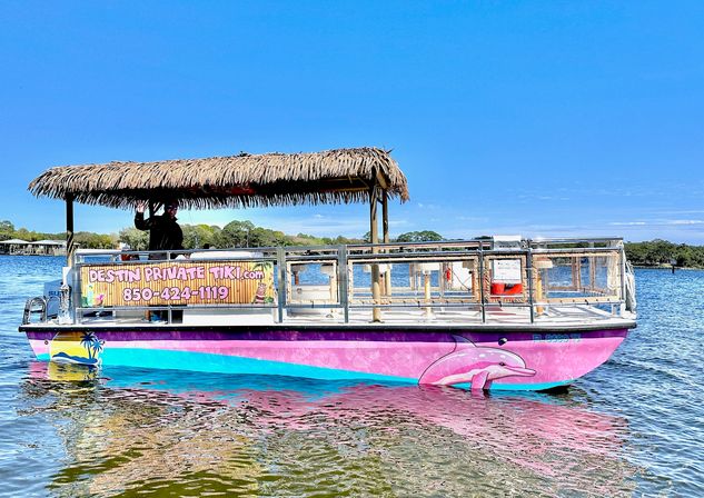 The Pink Dolphin: Private Crab Island Tiki Charter (Up to 18 People) image 11