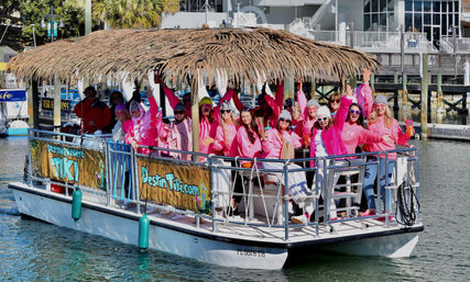 The Pink Dolphin: Private Crab Island Tiki Charter (Up to 18 People) image 7
