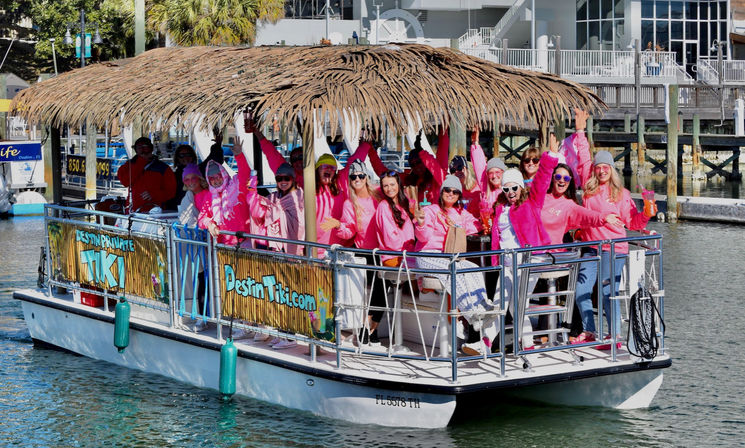 The Pink Dolphin: Private Crab Island Tiki Charter (Up to 18 People) image 7