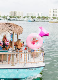 The Pink Dolphin: Private Crab Island Tiki Charter (Up to 18 People) image 6