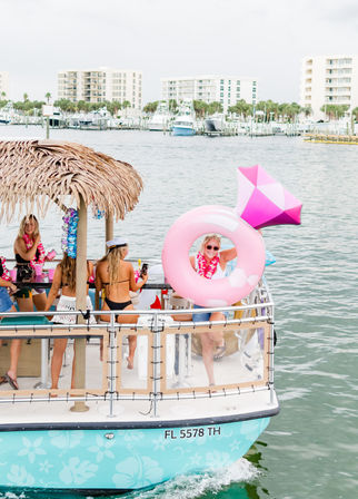 The Pink Dolphin: Private Crab Island Tiki Charter (Up to 18 People) image 6