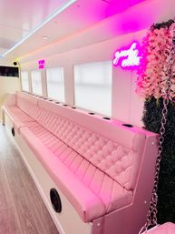 Pink Party Bus with Bubbly Bar, Photo Booth, Club Music & Lighting in Luxurious BYOB Party on Wheels image 10