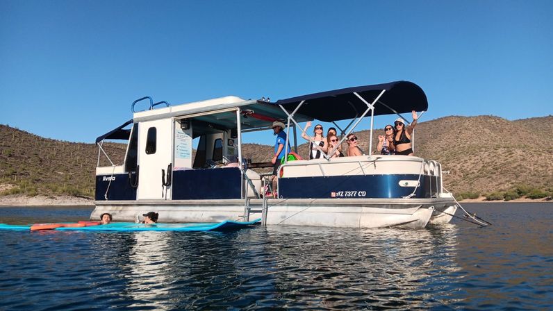 Lake Pleasant Pontoon Boat Rental With Captain & All The Extras Included! image 37