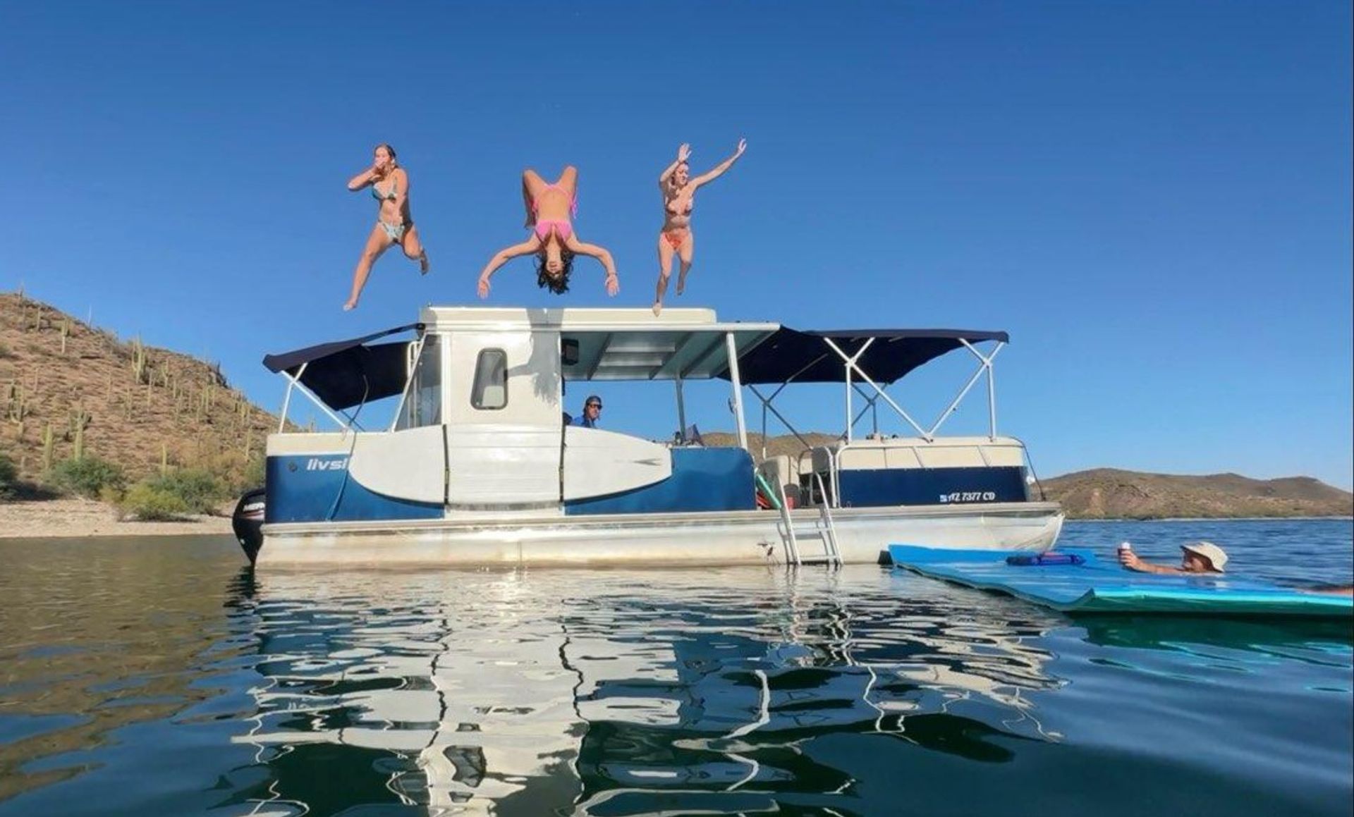 Private Pontoon Charter with Captain, Lake Pleasant.  Paddleboards, Water toys, Bathroom... image 2