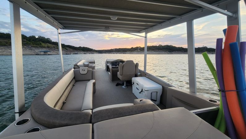 Pontoon Party at Devils Cove on the "Blue Crown": Double Decker Pontoon with BYOB, Captain & Waterslide image 7