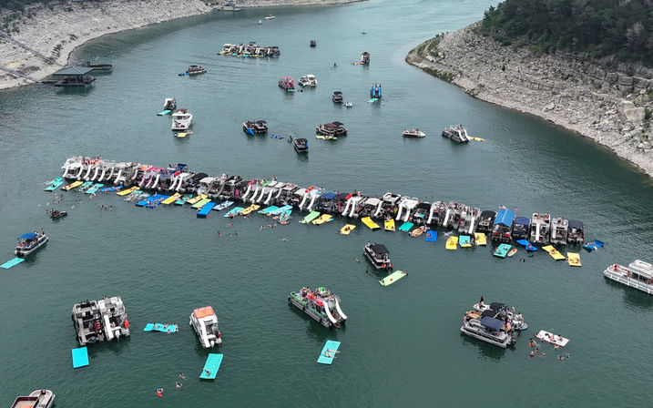 Pontoon Party at Devils Cove on the "Blue Crown": Double Decker Pontoon with BYOB, Captain & Waterslide image 9
